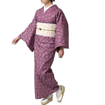 Amazon | [dear-japan] 着物 木綿 単衣 ダイヤストライプ ピンク